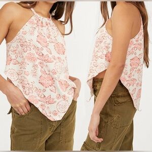 We The Free People Daisy Tank Top Point Hem Tea Combo Floral